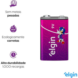 Bateria Recarregável 9V Elgin 250mAh