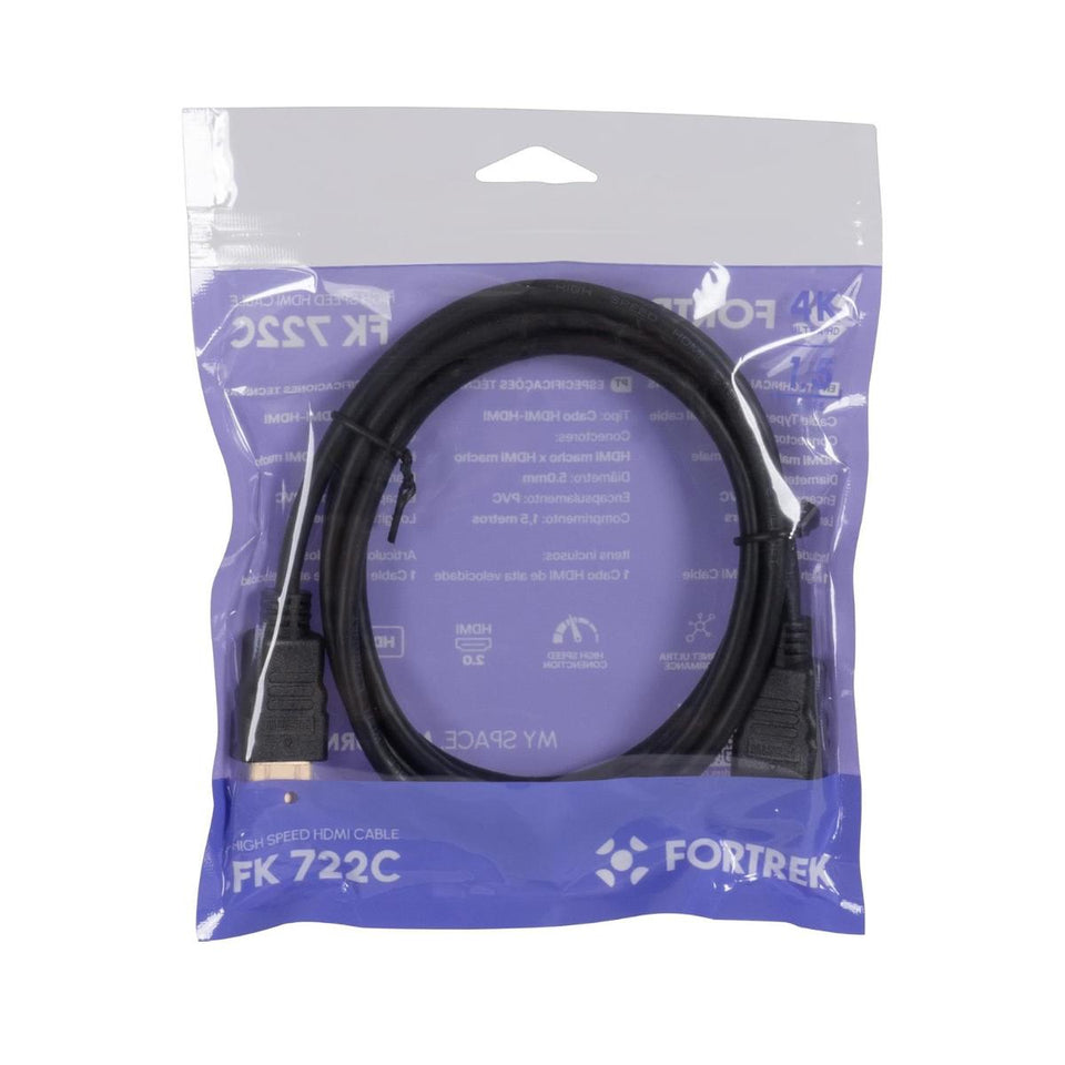 Cabo Hdmi 2.0 4K 1,5M Fortrek Hd201