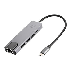 Hub USB-C Multilaser c/ Rede RJ45 AC447
