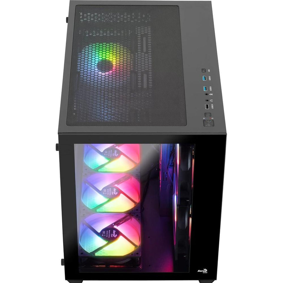 Gabinete Gamer Aerocool Dryft Preto c/ 6 Fans ARGB