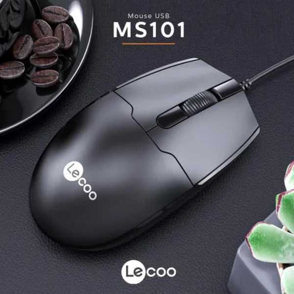 Mouse Com Fio Usb Ms101 Preto Lecoo