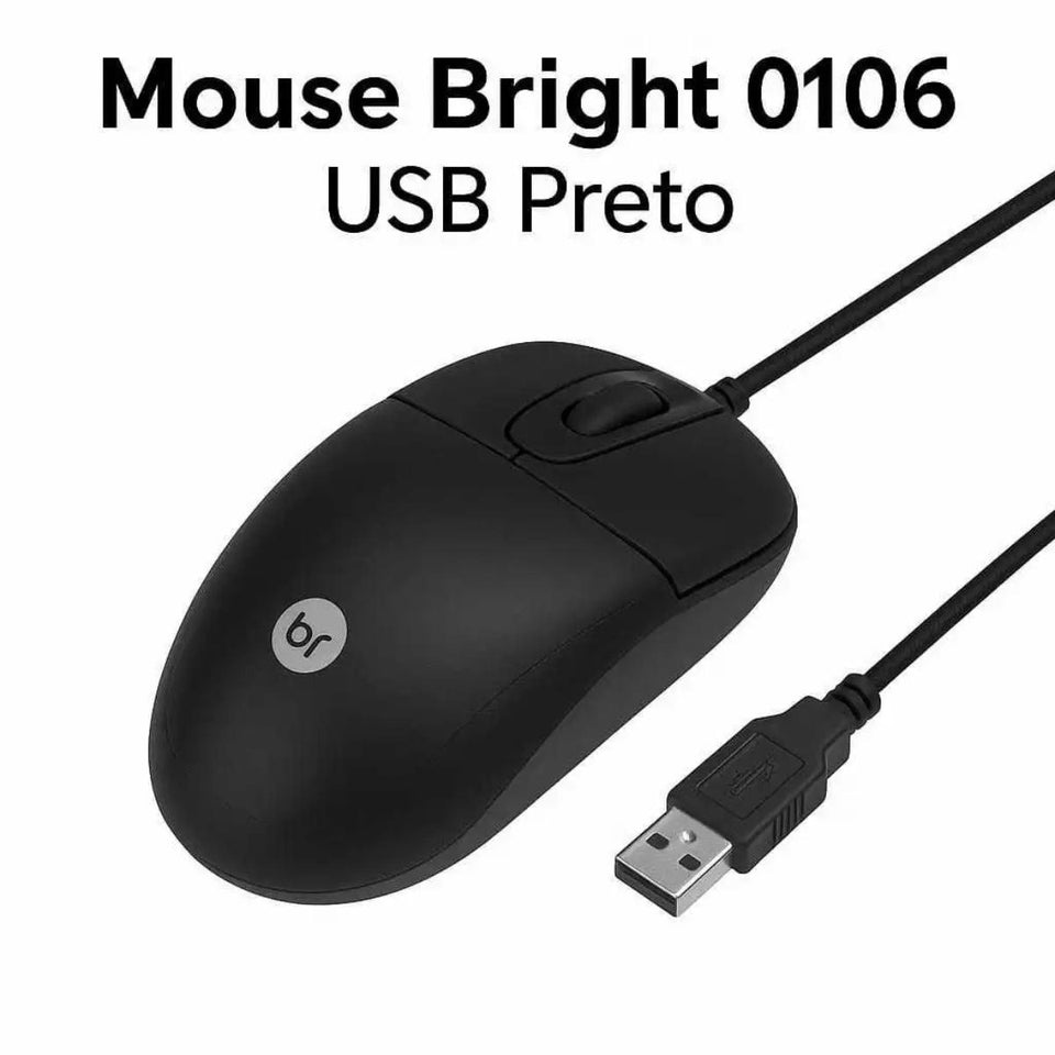Mouse com Fio Bright USB Básico Preto 106