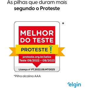 Pilha Alcalina AAA Elgin Blister c/ 16 Unidades