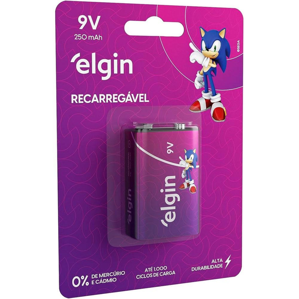Bateria Recarregável 9V Elgin 250mAh