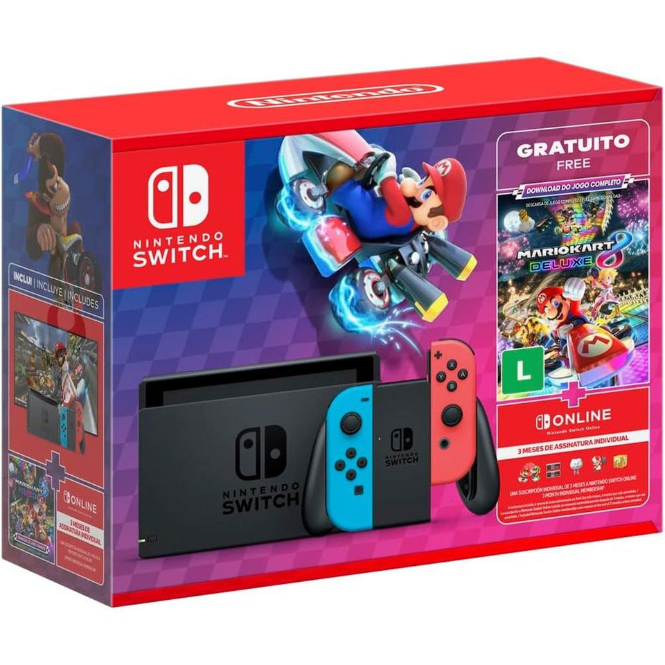 Console Nintendo Switch V2 32GB com Jogo Mario Kart 8