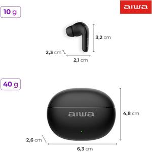 Fone de Ouvido Bluetooth Aiwa Earbud AWS-EB-01-B Preto