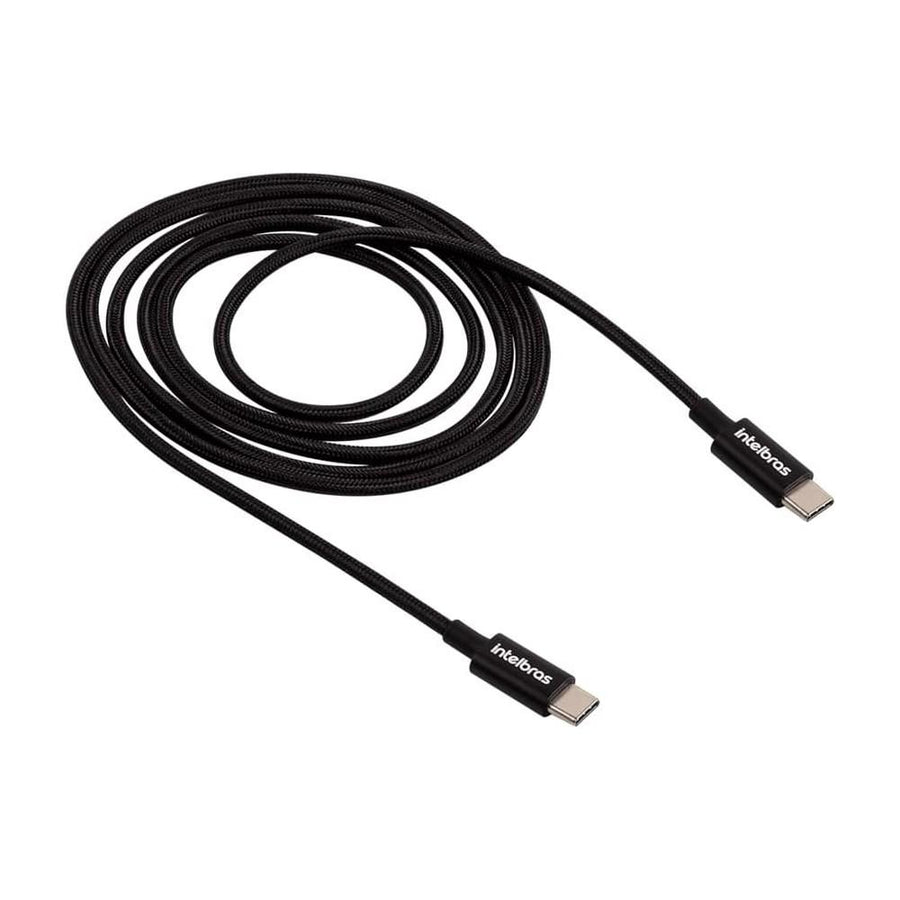 Cabo USB-C para USB-C Intelbras 1.5m Nylon Preto