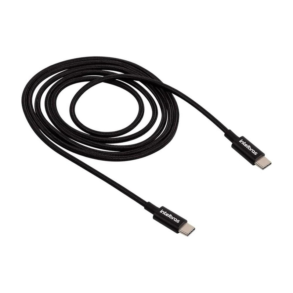 Cabo USB-C para USB-C Intelbras 1.5m Nylon Preto