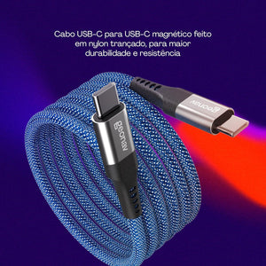 Cabo Magnetico Usb-C P/Usb-C 2.0 Nylon Geonav Ucc09Mag