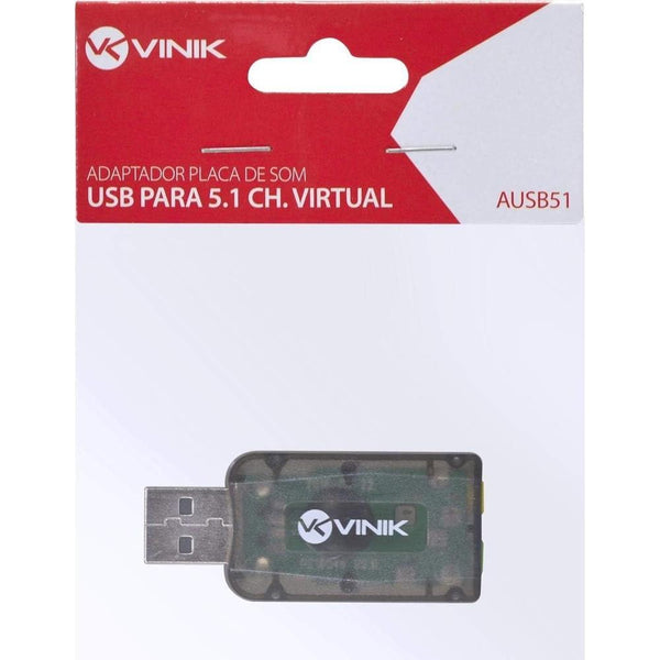 Adaptador Placa de Som USB 5.1 Virtual Vinik