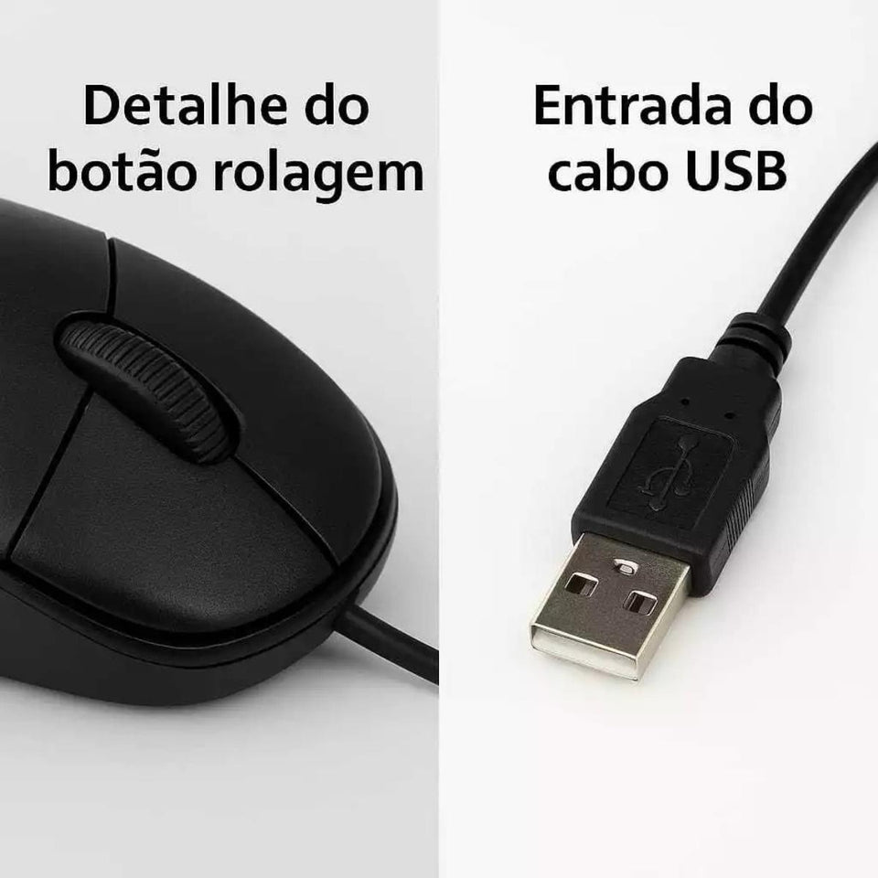 Mouse com Fio Bright USB Básico Preto 106