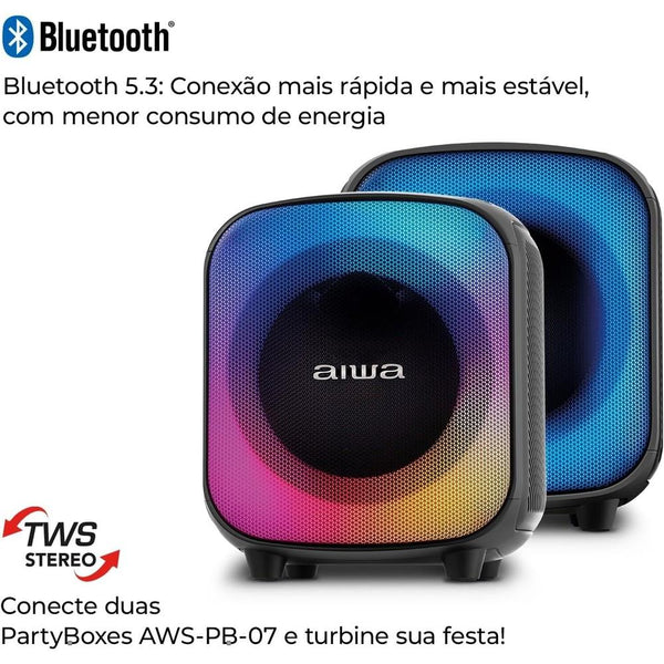 Caixa Amplificada Aiwa Party Box Pb07 100W Ipx4 Preto