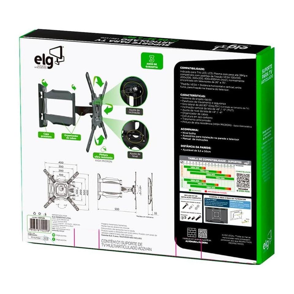 Suporte Articulado Elg A02V4N Vesa 400