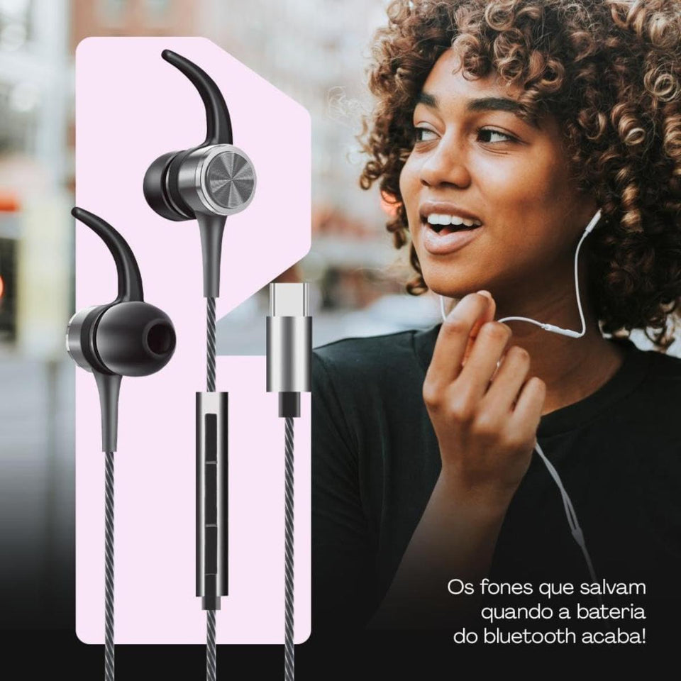 Fone De Ouvido Com Fio Geonav Esfnusg Cinza Espacial