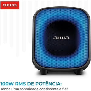 Caixa Amplificada Aiwa Party Box Pb07 100W Ipx4 Preto