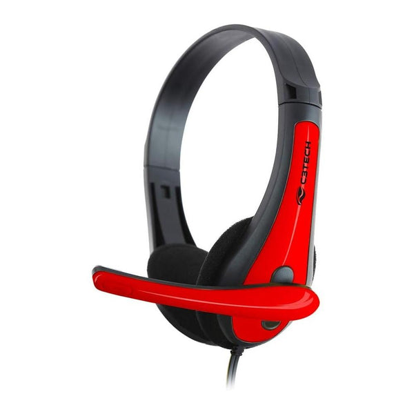 Headset c/ Fio C3Tech PH-30BK P2 Preto e Vermelho