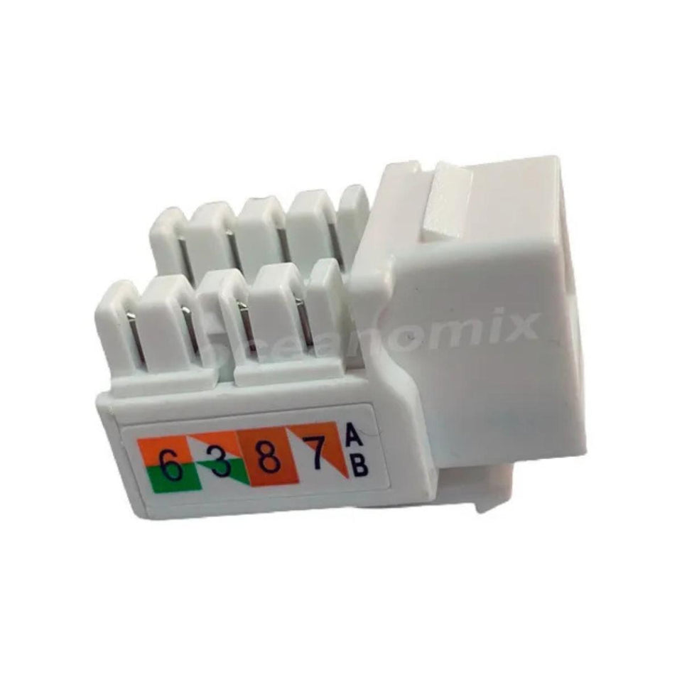 Conector Fêmea RJ45 CAT6 Branco Seclan WT-2002