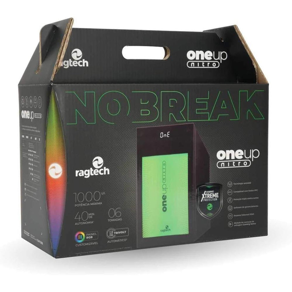 Nobreak Gamer Ragtech One Up Nitro 1000VA RGB