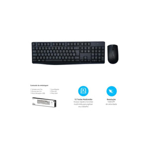 Combo S Fio Cs100 Sem Log 1600 Multilaser Tc269 Preto
