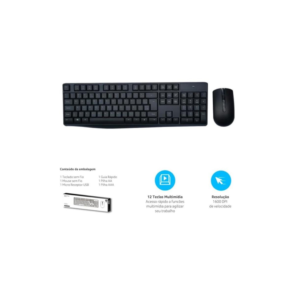 Combo S Fio Cs100 Sem Log 1600 Multilaser Tc269 Preto