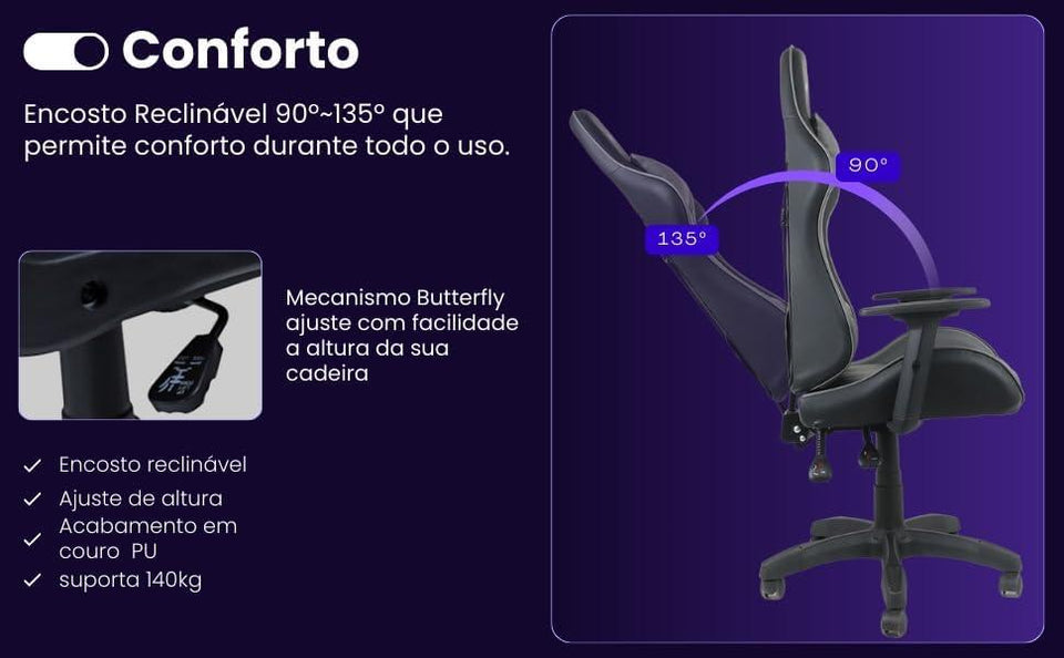 Cadeira Gamer Elite Pro Dazz Preto E Cinza