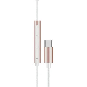 Fone De Ouvido Com Fio Conexao Usb-C Rosa Gold Geonav
