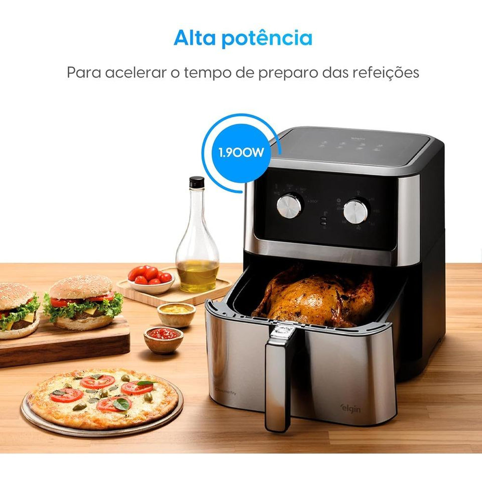 Fritadeira Elgin Afc80 Chrome 8L Inox 127V