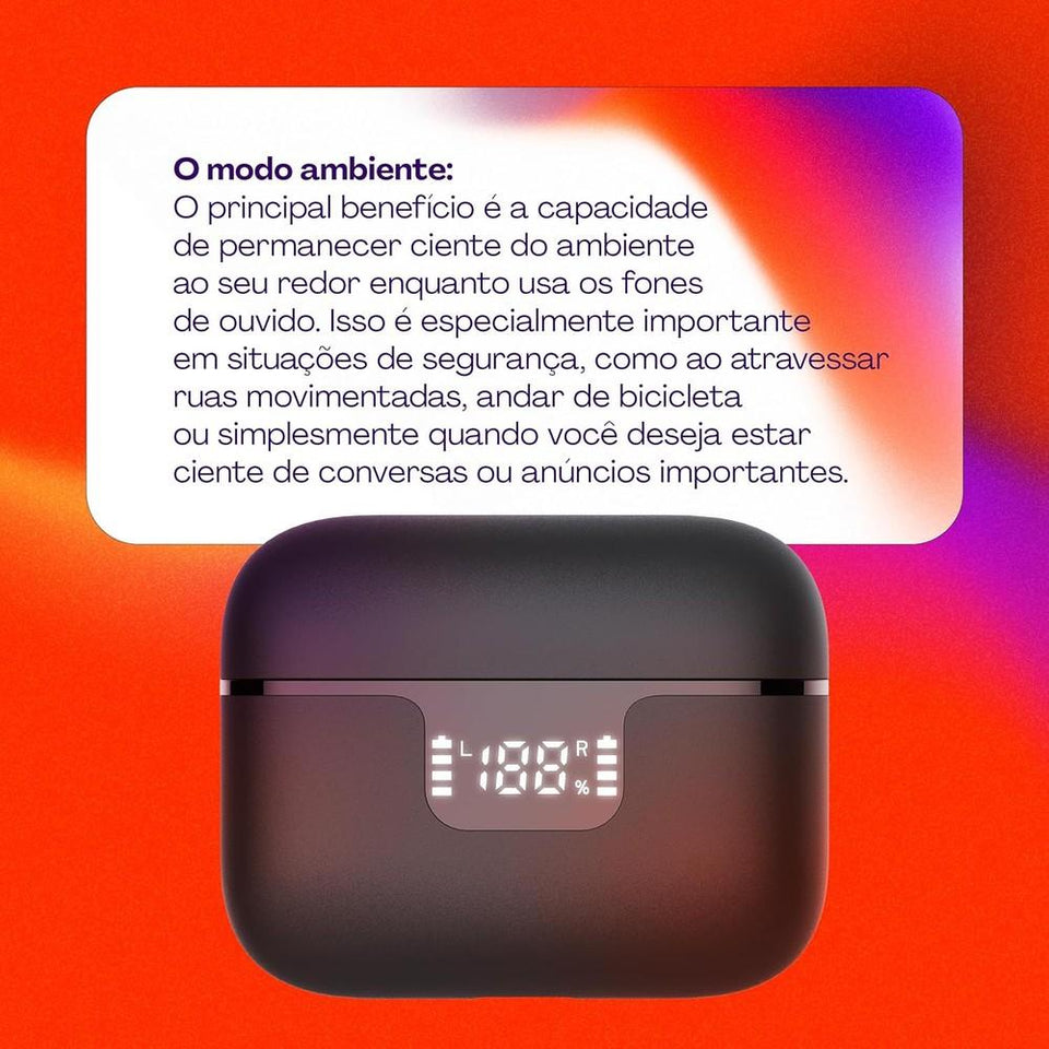 Fone De Ouvido Geonav Tws Harmonywave Aer15 Preto