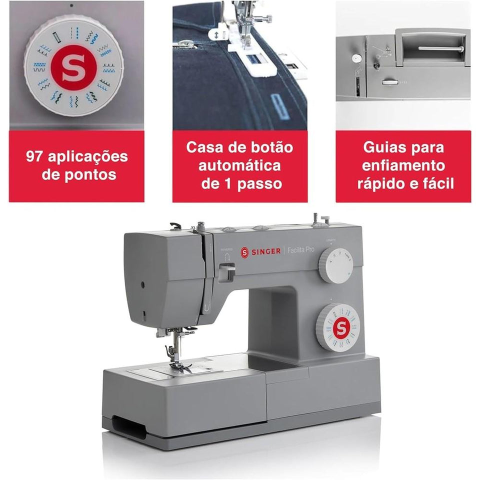 Maquina Costura Singer Pro 4423 127V Cinza