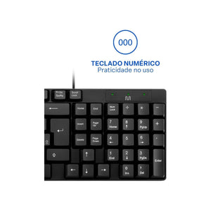 Teclado Com Fio Usb Basico Tc193Bu Preto Multilaser