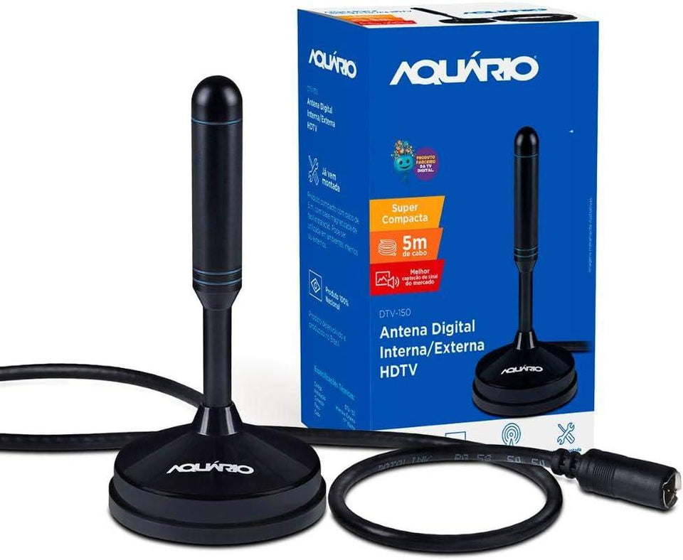 Antena Digital Hdtv Cabo 5 Metros Dtv-150 Aquario