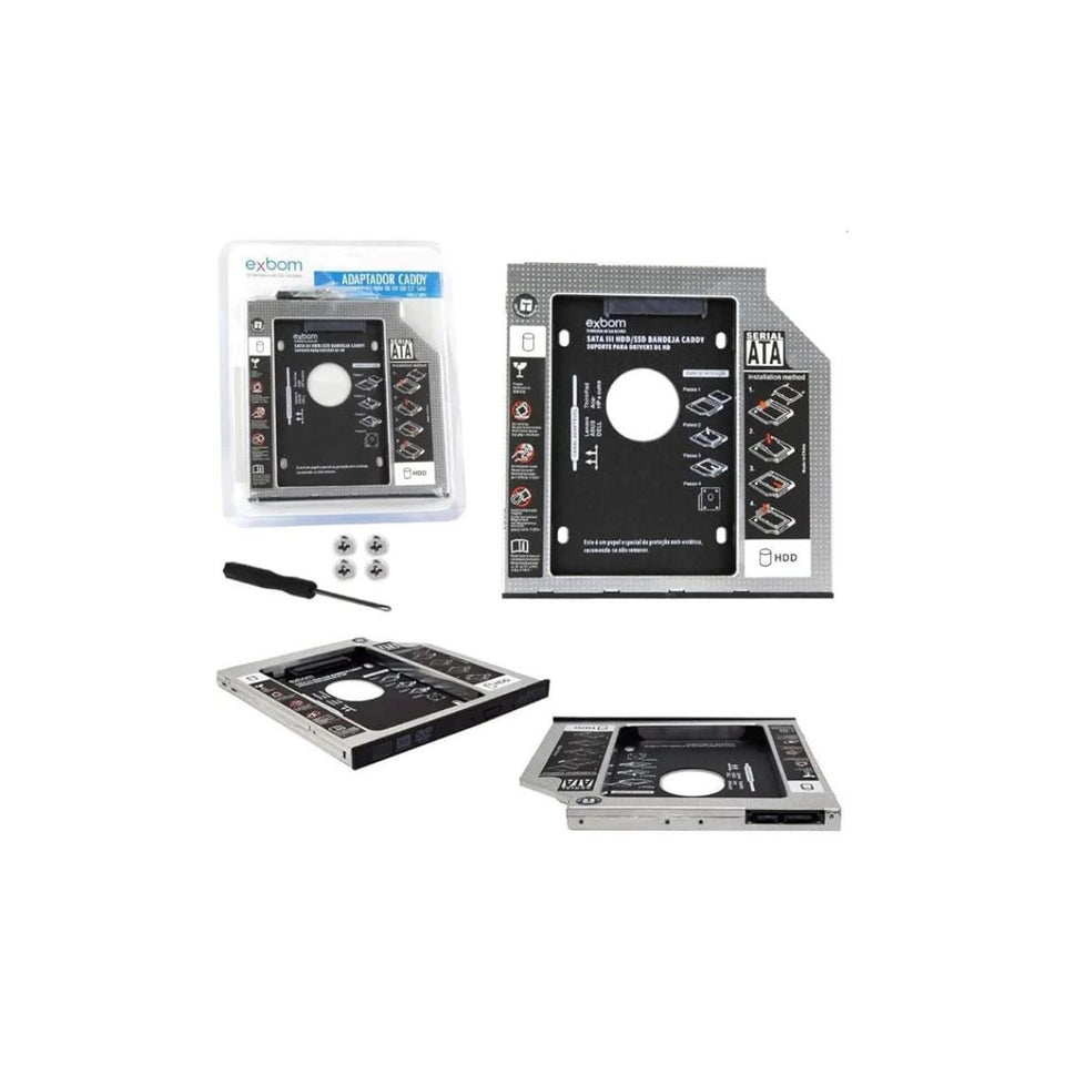 Adaptador Caddy para HD/SSD 9.5mm Exbom