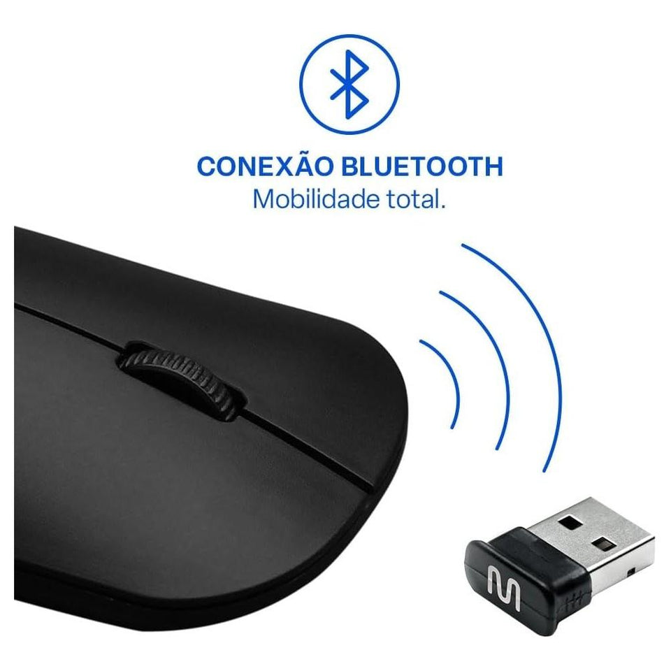 Mouse Sem Fio Multilaser 2.4GHz MO307 Preto