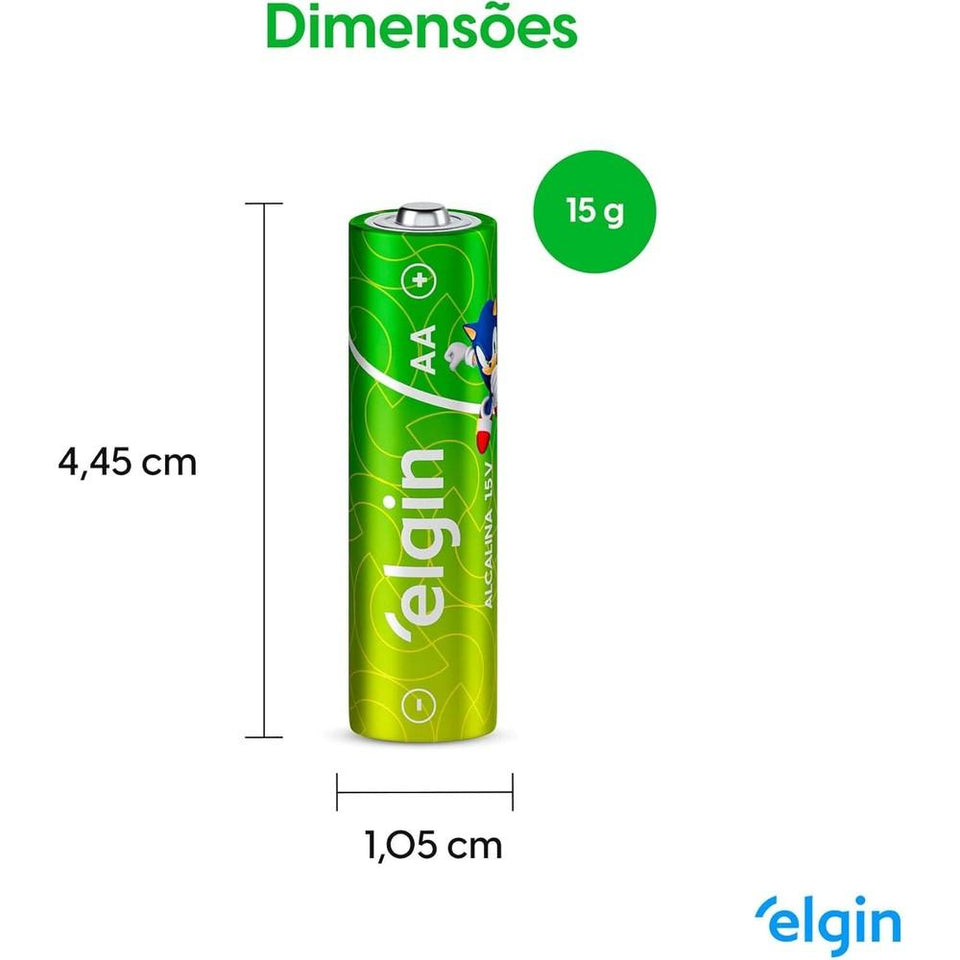 Pilha Alcalina AA Elgin Blister c/ 16 Unidades