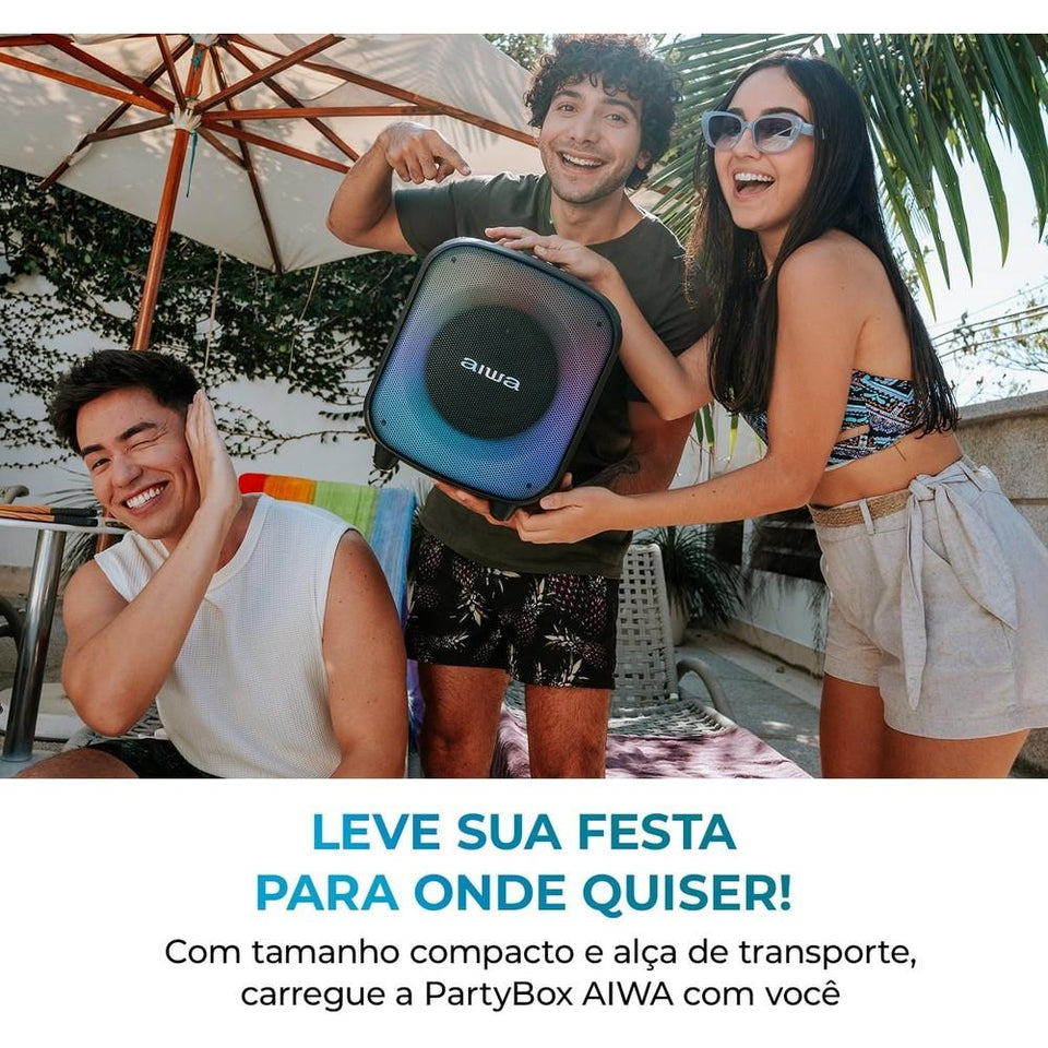 Caixa Amplificada Aiwa Party Box Pb07 100W Ipx4 Preto