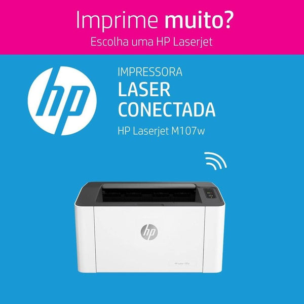Impressora Laser HP 107W Monocromática