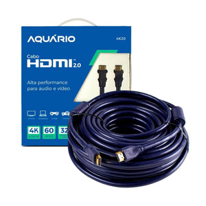 Cabo De Video Hdmi 4K 3D 19 Pinos 20 Metros Aquario