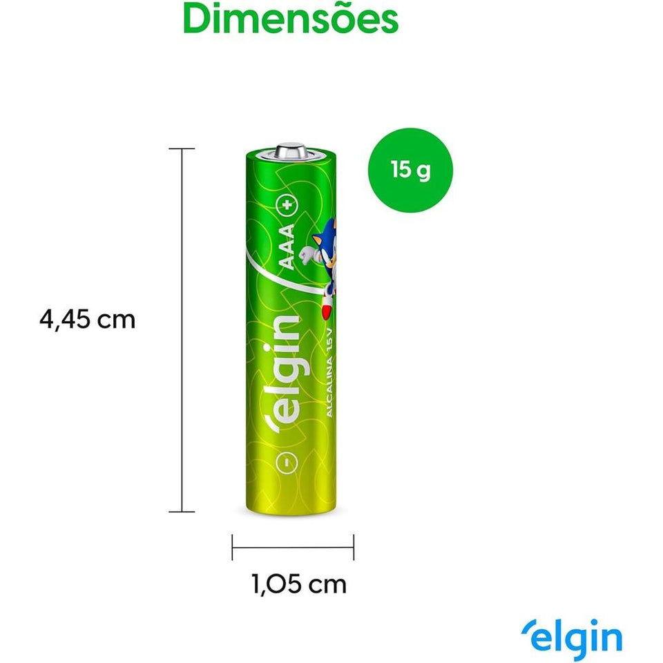 Pilha Alcalina AAA c/ 2 Unidades Elgin