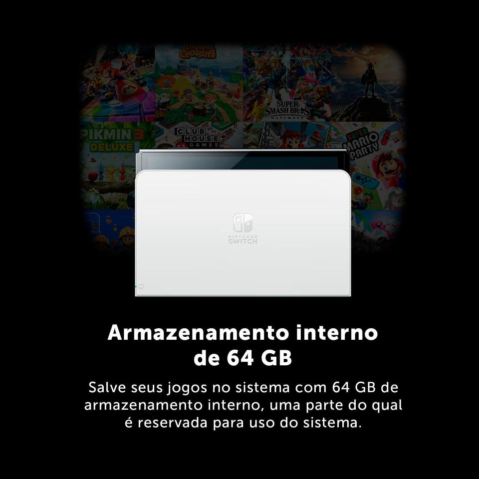 Nintendo Switch Oled Com Mk8 Sys 64Gb Mario Kart 8