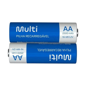 Pilhas Recarregáveis AA 2500mAh c/ 2 Unidades