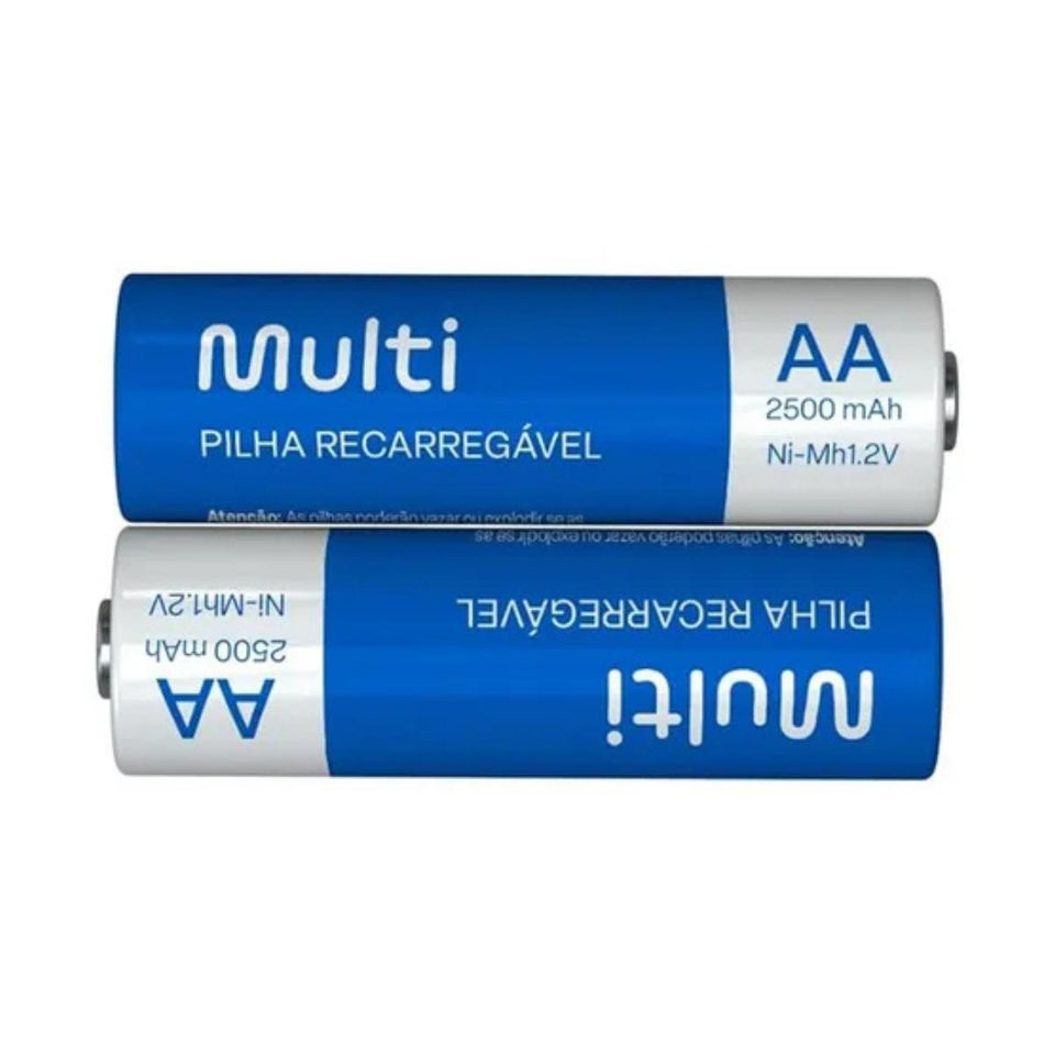 Pilhas Recarregáveis AA 2500mAh c/ 2 Unidades