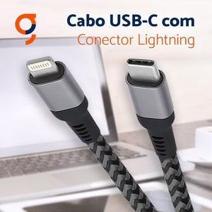 Cabo Usb-C Com Conector Lightning 1,5M Geonav  Liuc01