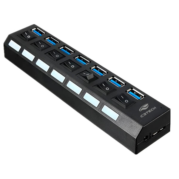 Hub USB 7 Portas C3Tech c/ Interruptor Individual