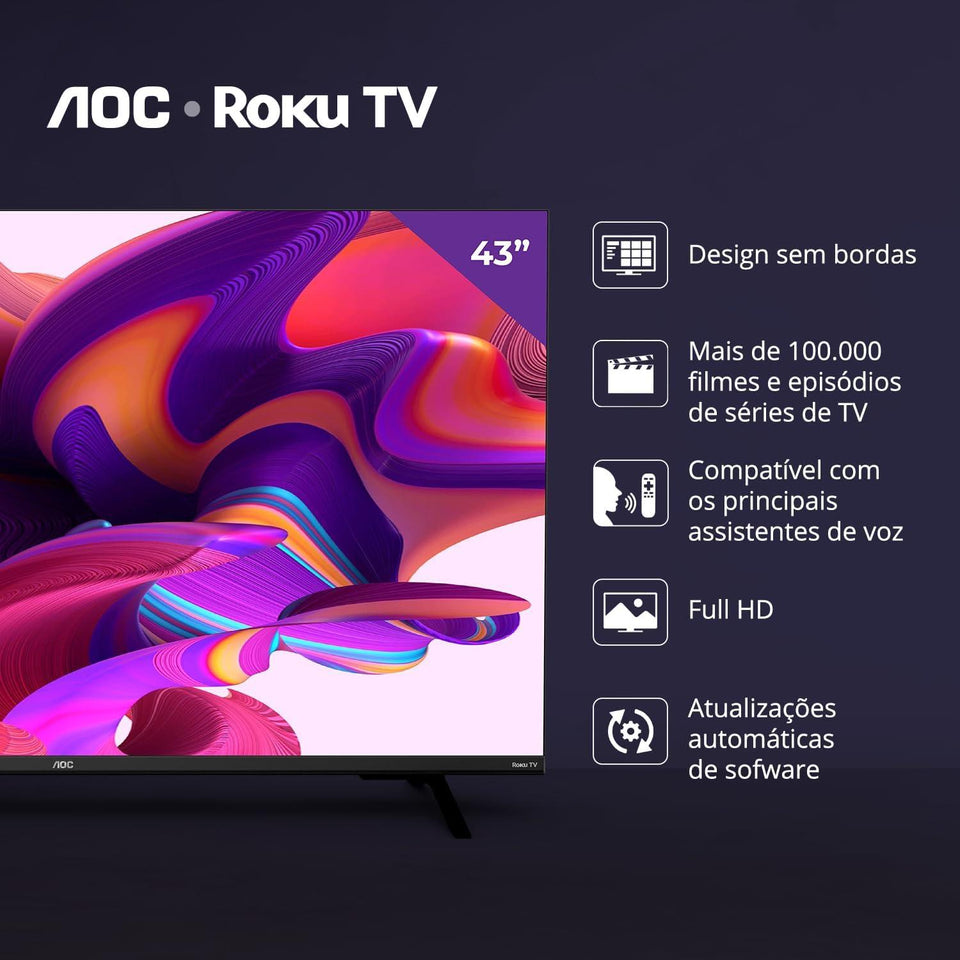 Smart Tv 43 Full Hd Roku Aoc 43s5135/78g