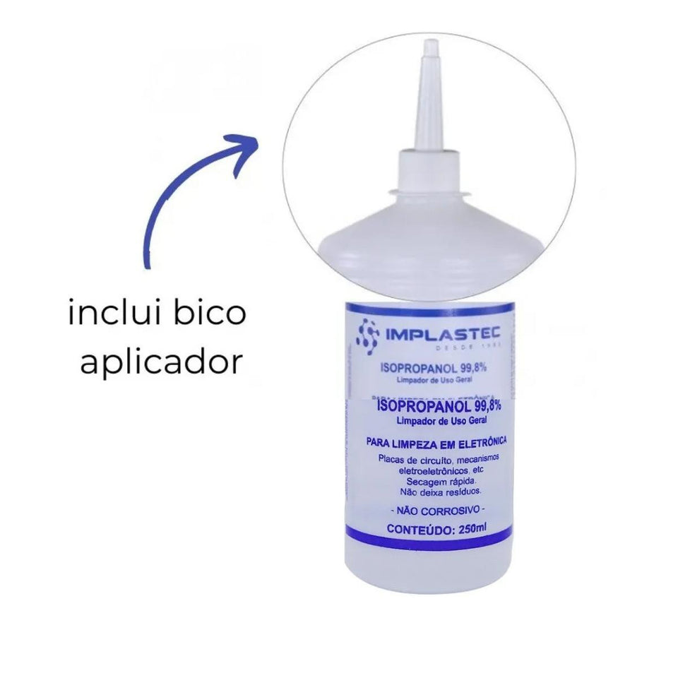 Álcool Isopropílico Implastec 250ml para Limpeza