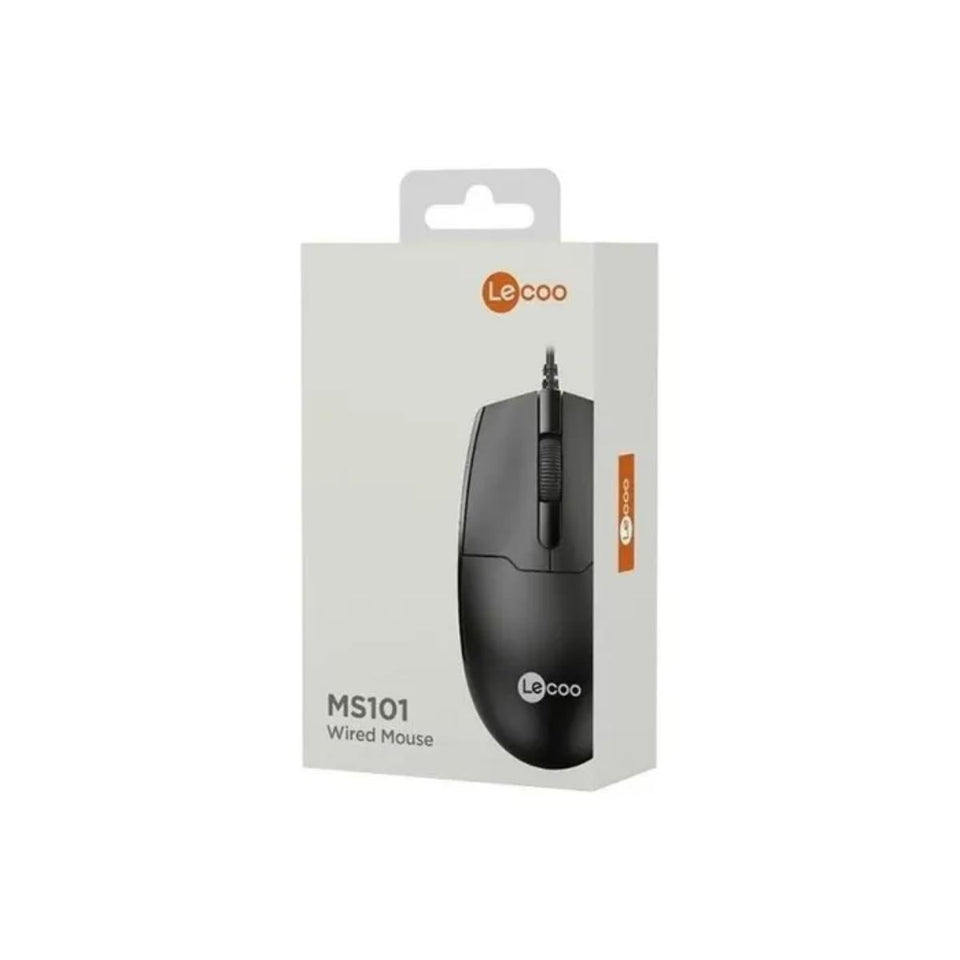 Mouse Com Fio Usb Ms101 Preto Lecoo