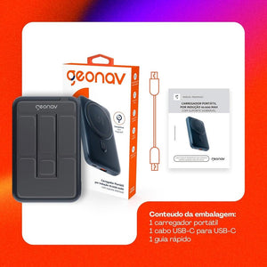 CARREGADOR PORTATIL C/ INDUCAO, 10.000 MAH E 15W C/MAGSAFE