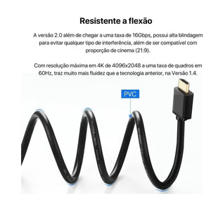 Cabo De Video Hdmi 4K 3D 19 Pinos 20 Metros Aquario