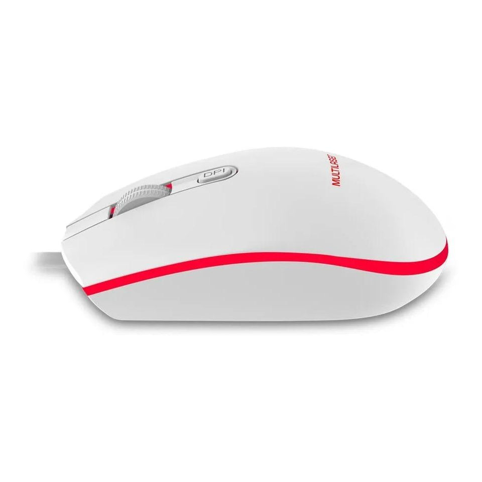 Mouse Gamer Multilaser 2400Dpi Led Branco Mo299