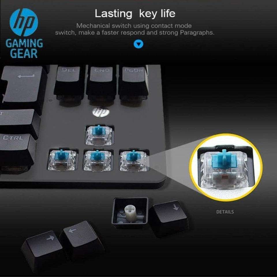 Teclado Gamer Mecânico HP GK200 LED ABNT2 Preto